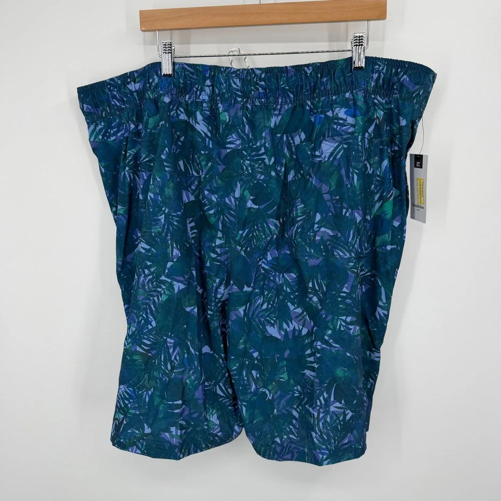 Goodfellow Board Shorts Mens XXL Blue Palm 4-Way Stretch Quick Dry 9